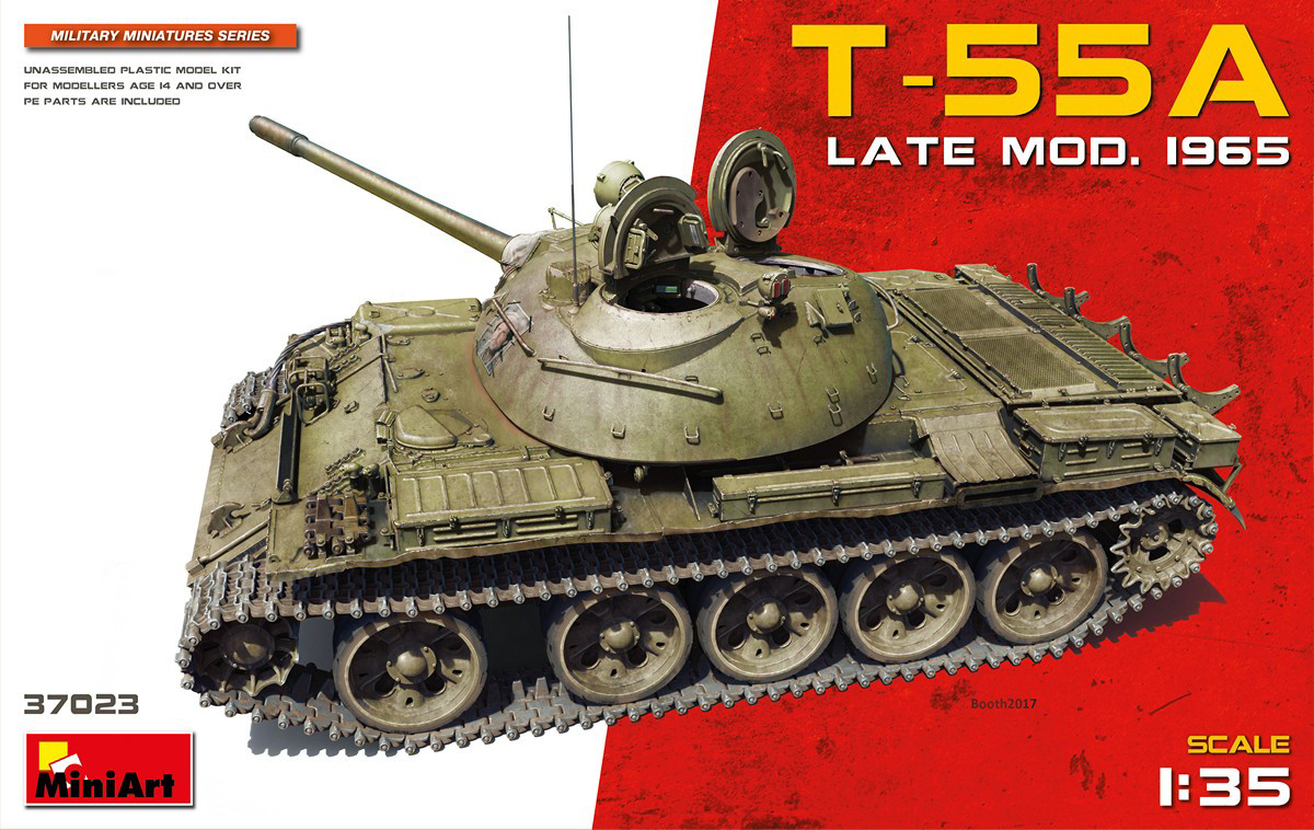 Т-55А пізніх модифікацій 1965 р. Збірна модель танка в масштабі 1/35. MINIART 37023