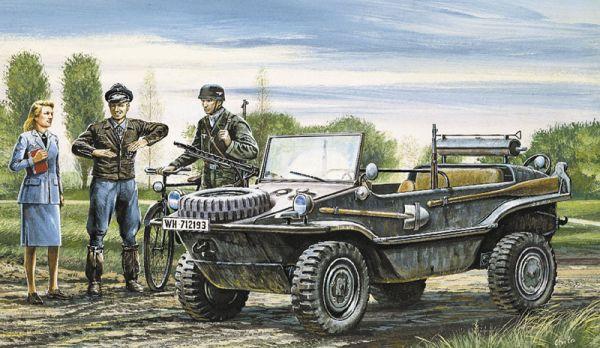 Модель військового німецького автомобіля KFZ II VW TYP 166 SCHWIMMWAGEN.1/35 ITALERI 313