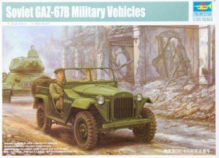 ГАЗ-67Б. Збірна модель радянського військового автомобіля в масштабі 1/35. TRUMPETER 02346