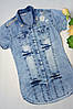 Джинсова рубашка для дівчинки 146, 152 розміру, фото 2