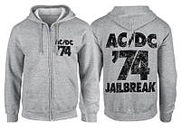 Толстовка на змейке AC/DC Jailbreak меланжевая