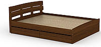 Кровать с 4 ящиками Модерн-140 КОМПАНИТ Орех экко (213.2х145.2х80 см)