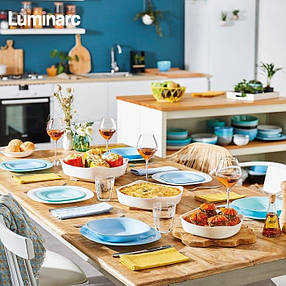 Набір блакитний столового посуду Luminarc Carine Light Blue 18 предметів (P7629), фото 3