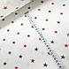 Фланель дитяча зірочки сіро-малинові на білому (пліт г/м2 140), фото 2