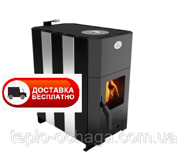 Піч дров'яна Вогнев ПОВ-200 конфорка, скло, фото 1