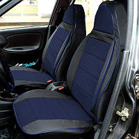 Чехлы сидений ВАЗ 2107 Кожзаменитель черная + ткань синяя