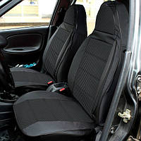 Чехлы сидений ВАЗ 2107 Кожзаменитель черная + ткань темно-серая