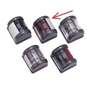 Навігаційний вогонь в човен, червоний, корпус чорний (00121-ВК), фото 1