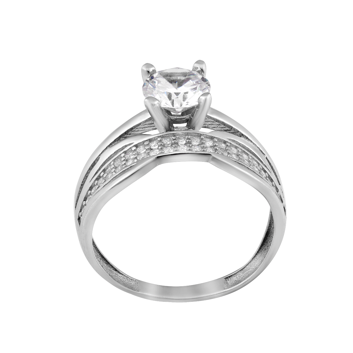 Срібне кільце подвійне 18.5, фото 1