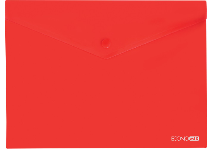 Папка-конверт А5 на кнопке Economix красная E31316-03 - фото 1 - id-p1195423680