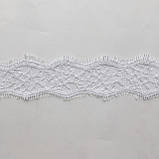 Ажурне французьке мереживо шантильї (з війками) білого кольору шириною 4 см, довжина купона 3,0 м, фото 4