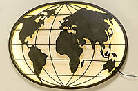 Декор светодиодный ночник карта мира L99см на стену