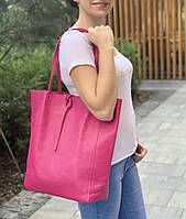 Шкіряна сумка-шопер Solange, Італія, колір фуксія