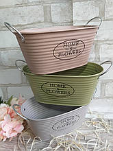 Тазик металевий Home&Flowers, декор, 20х11.5х9.5см