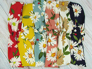 Жіноча пов'язка Чалма ширина 5.5 см шифон 6 шт/уп.