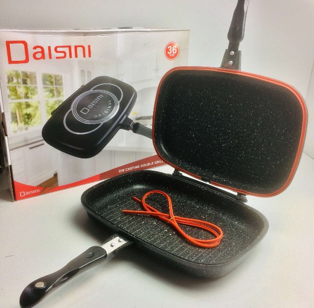 BN-555 (10) — Сковорода-гриль подвійна (чорна), фото 1