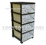 Комод пластиковий Elif, з малюнком "чорний Мармур", 5 ящиків (Еліф), фото 5