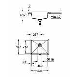 Гранітна мийка Grohe EX Sink 31654AP0 серія K700 Undermount 5346 чорна, фото 3