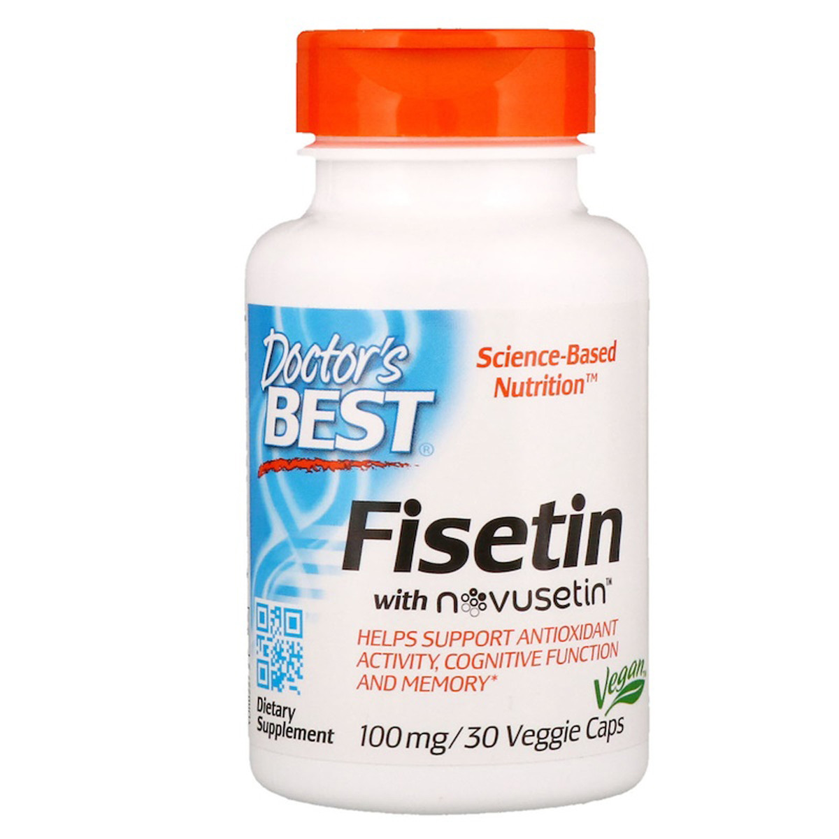 Підтримка Мозку, Фисетин, Fisetin with Novusetin, Doctor's s Best, 100 мг, 30 капсул