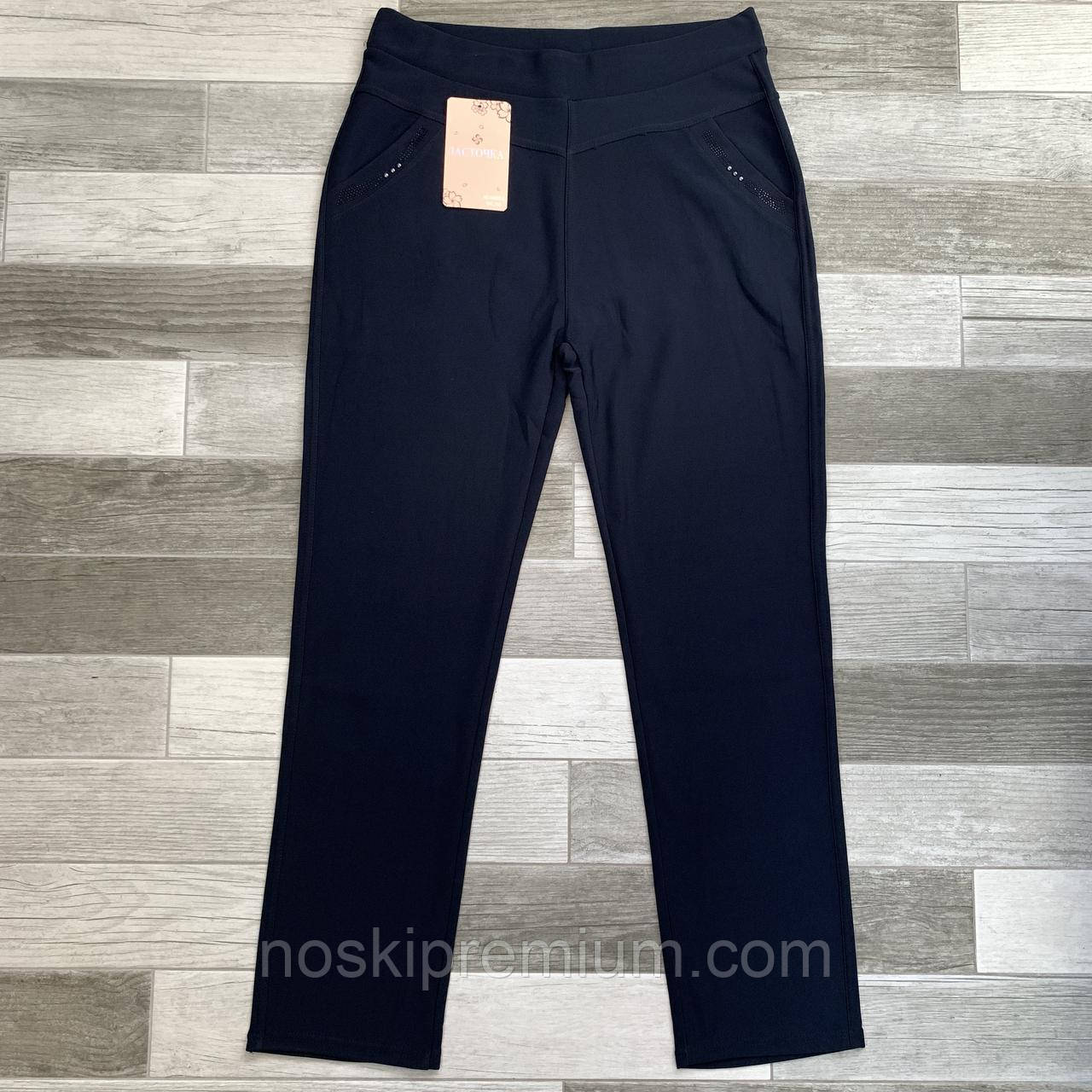 Брюки жіночі з бамбука Ластівка з кишенями, розмір 7XL (60), темно-синію, 5002-2, фото 1