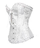 Корсет атласний білий на шнурівці, корсет жіночий жакардовий, фото 3