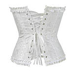 Корсет атласний білий на шнурівці, корсет жіночий жакардовий, фото 4