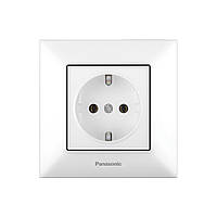 Розетка с заземлением Panasonic Arkedia Slim 0202-2WH белая