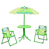 Детский столик с двумя стульчиками и зонтиком Bamby 93-74-DINO Динозавр**