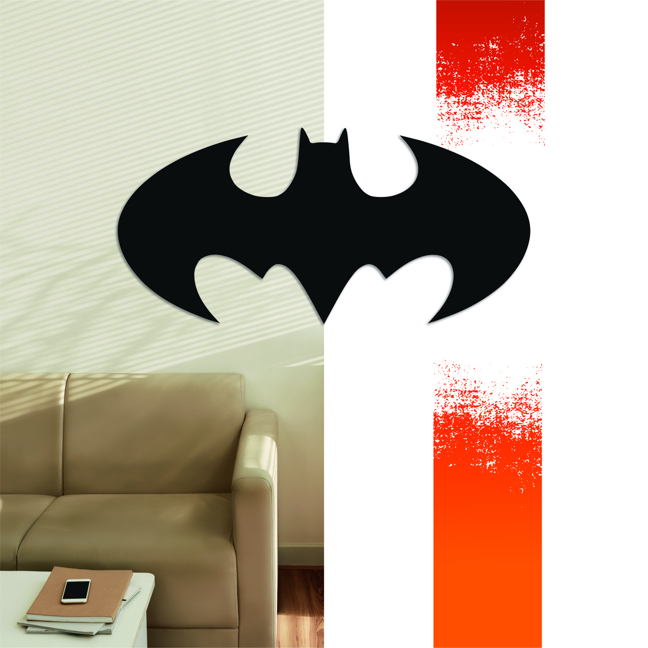 Декоративна дерев'яна картина абстрактна модульна полігональна Панно "Batman / Бетмен", фото 1