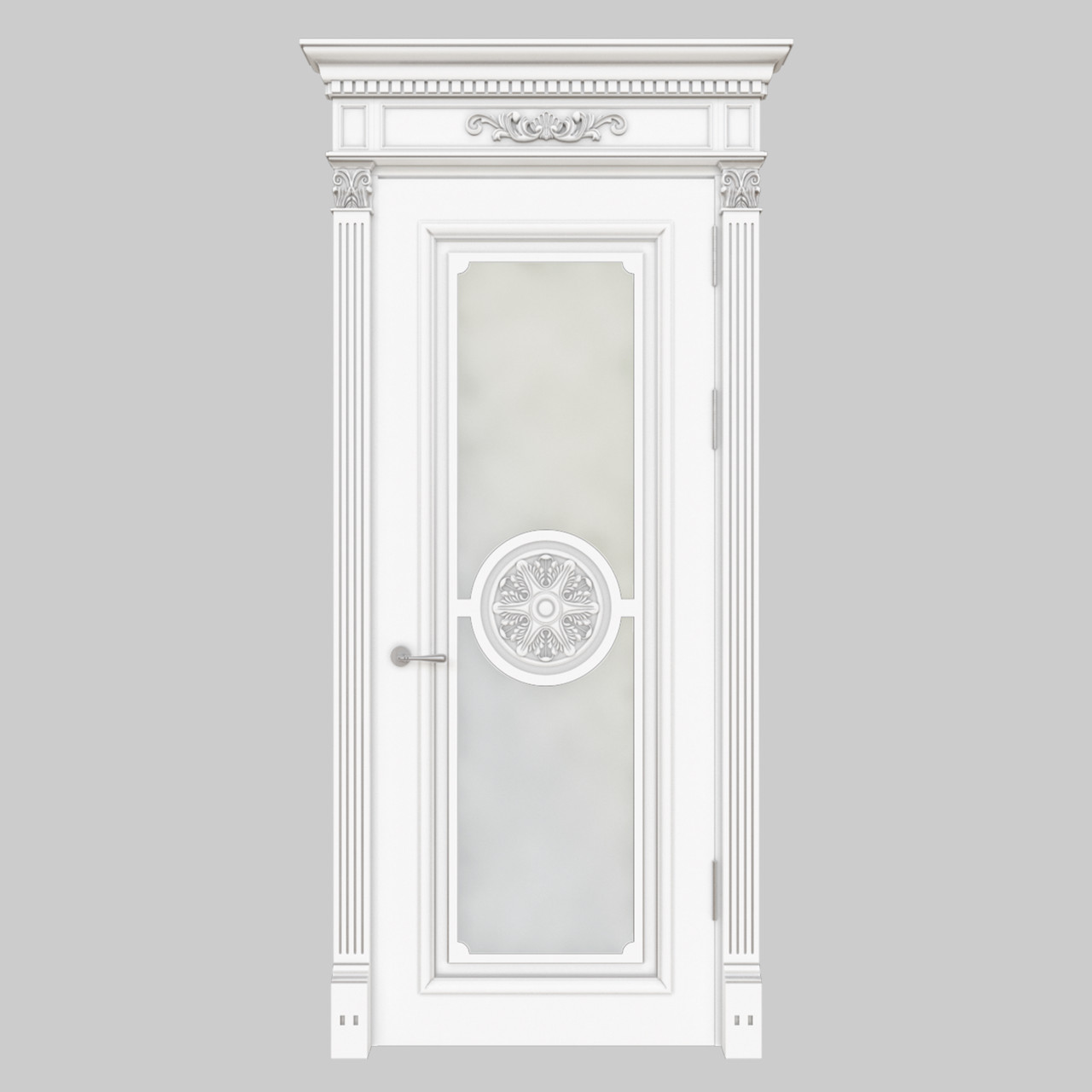 Міжкімнатні двері Casa Verdi Lusso 2 з масиву вільхи біла зі склом