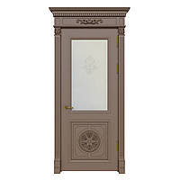 Межкомнатная дверь Casa Verdi Lusso 3 из массива ольхи коричневая со стеклом