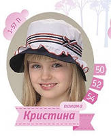 Белая панамка для девочки хлопковая 54 размер на 4 - 6 лет