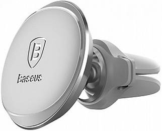 Автотримач Baseus Magnetic Air Vent Car Mount Holder with cable clip Silver