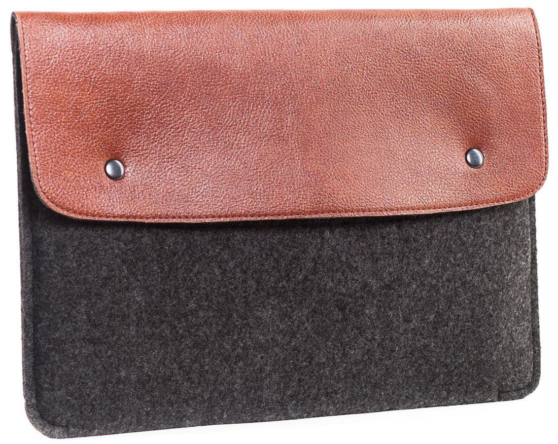 Конверт для MacBook Air/Pro 13.3 Brown/Black з елементами шкіри