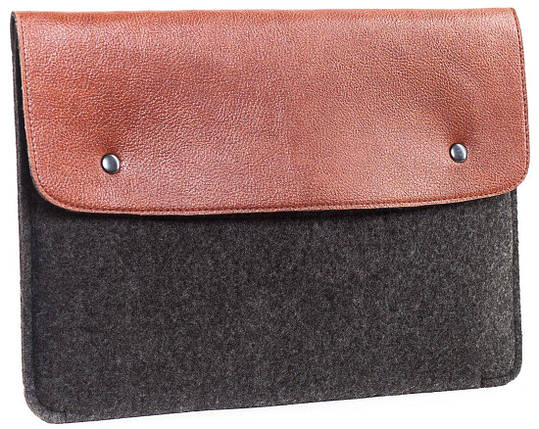 Конверт для MacBook Air/Pro 13.3 Brown/Black з елементами шкіри, фото 1