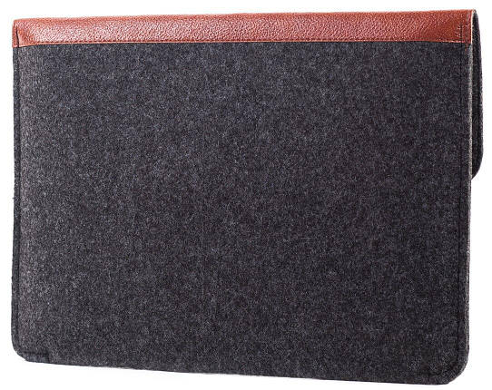Конверт для MacBook Air/Pro 13 NEW Brown/Black з елементами шкіри, фото 4