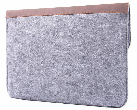 Конверт для MacBook Air/Pro 13 NEW Brown/Gray з елементами шкіри, фото 3
