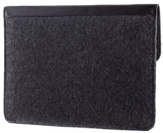 Конверт для MacBook Air/Pro 13 NEW Black з елементами шкіри, фото 3