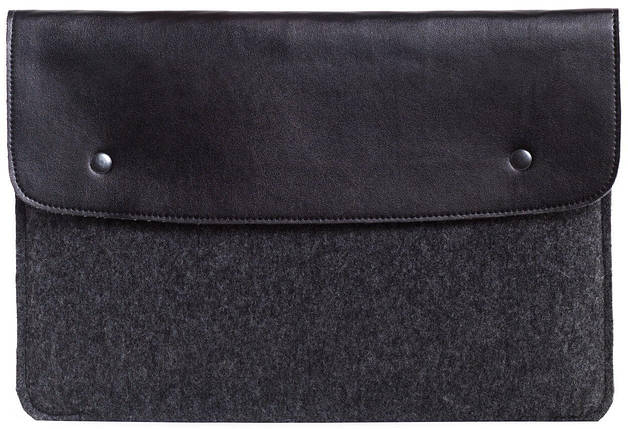 Конверт для MacBook Air/Pro 13 NEW Black з елементами шкіри, фото 4