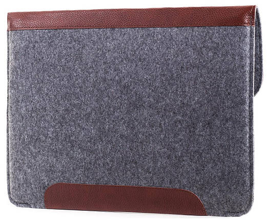 Конверт для MacBook Air/Pro 13 NEW Brown/Gray на кнопках, фото 4