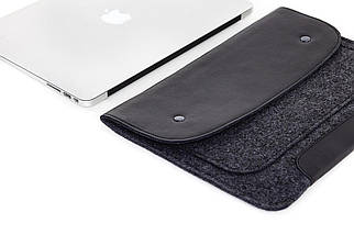 Конверт для MacBook Air/Pro13 NEW Black на кнопках, фото 4
