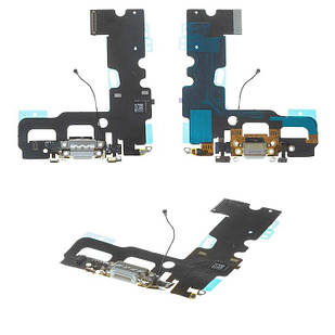 Шлейф для iPhone 7, роз'єм зарядки, мікрофон, білий