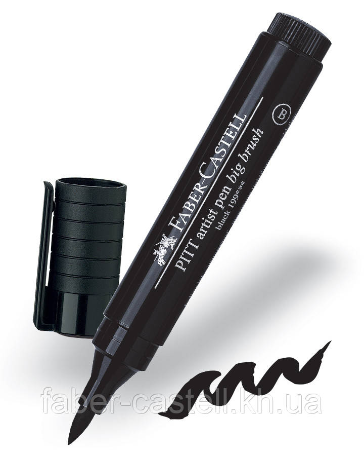 Ручка-пензлик капілярна Faber-Castell Pitt Artist Pen Big Brush, колір чорний №199, 167699