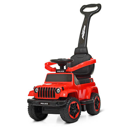 Каталка толокар 2в1 з батьківською ручкою Jeep Wrangler M 4288-3 (музика, світло), фото 1