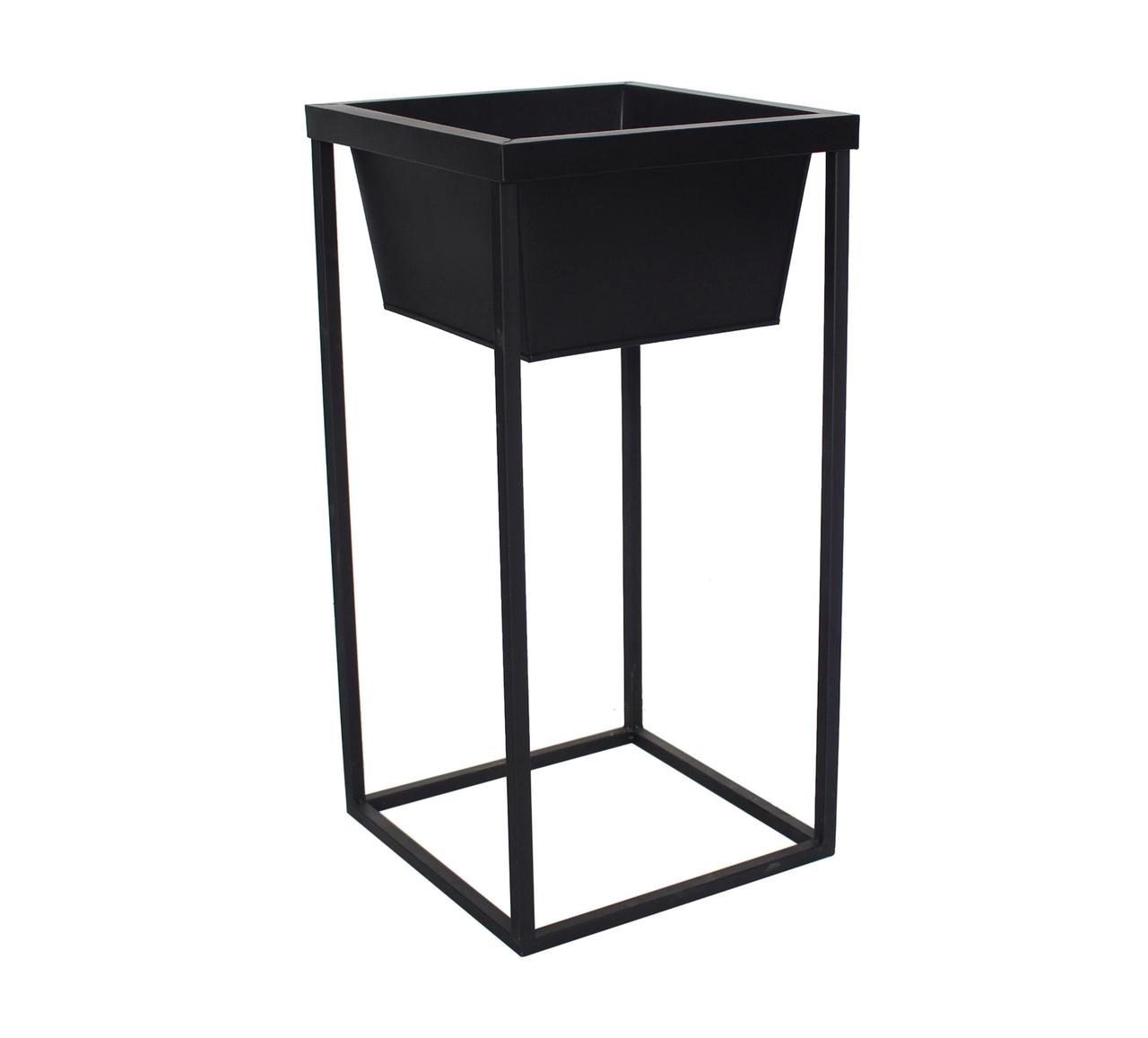 Кашпо декоративне на металевій підставці прямокутне Engard ME-02 14 л чорний