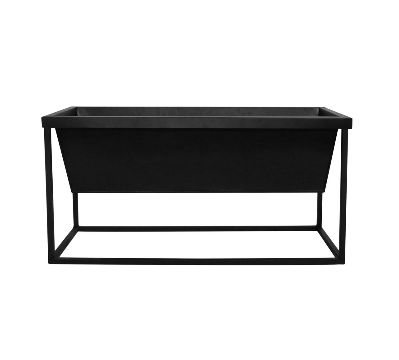 Кашпо декоративне на металевій підставці прямокутне Engard ME-03 чорний
