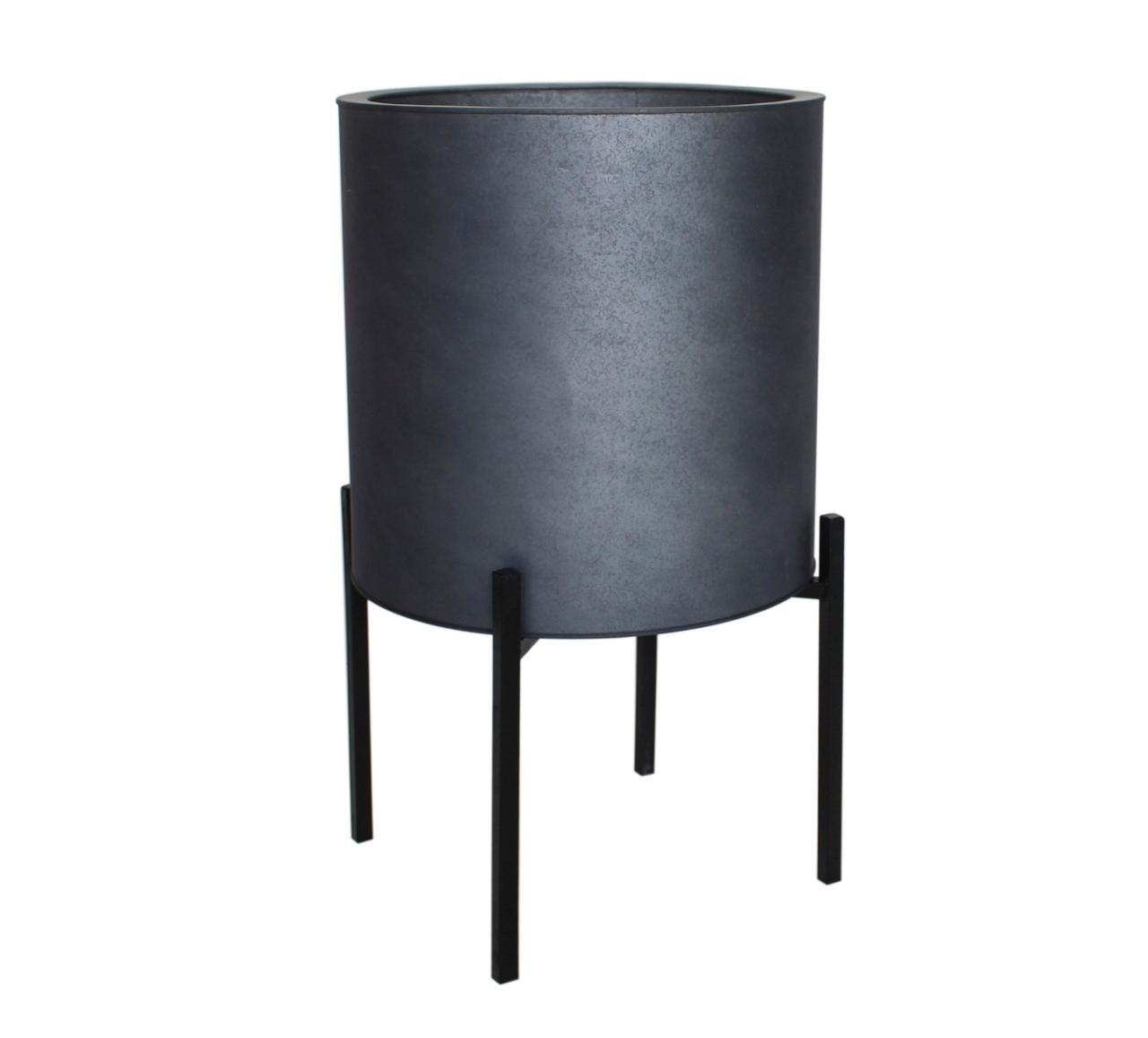 Кашпо декоративне на металевій підставці кругле Engard ME-05 чорний