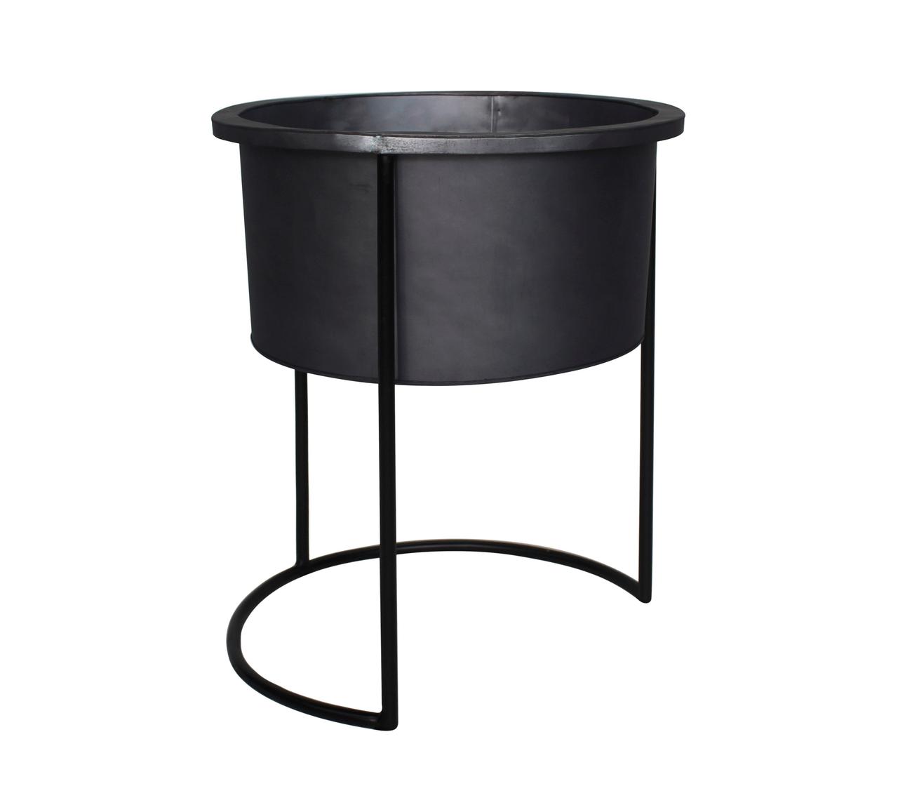 Кашпо декоративне на металевій підставці кругле Engard ME-07 чорний