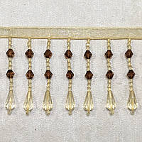 Бахрома для штор "Стеклярус" золото+коричневий