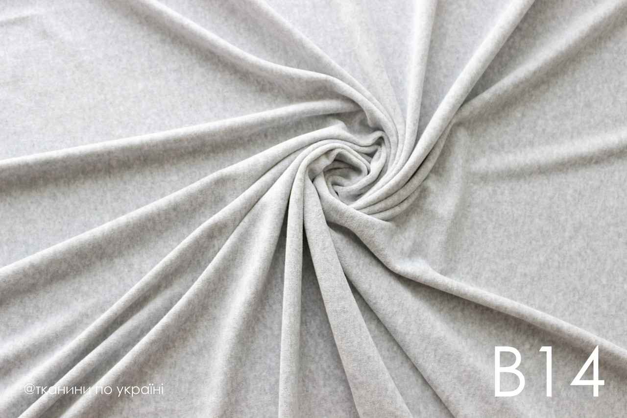 Бавовняний велюр рулон світло-сірий меланж х/б